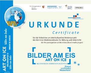 Urkunde Bilder am Eis
